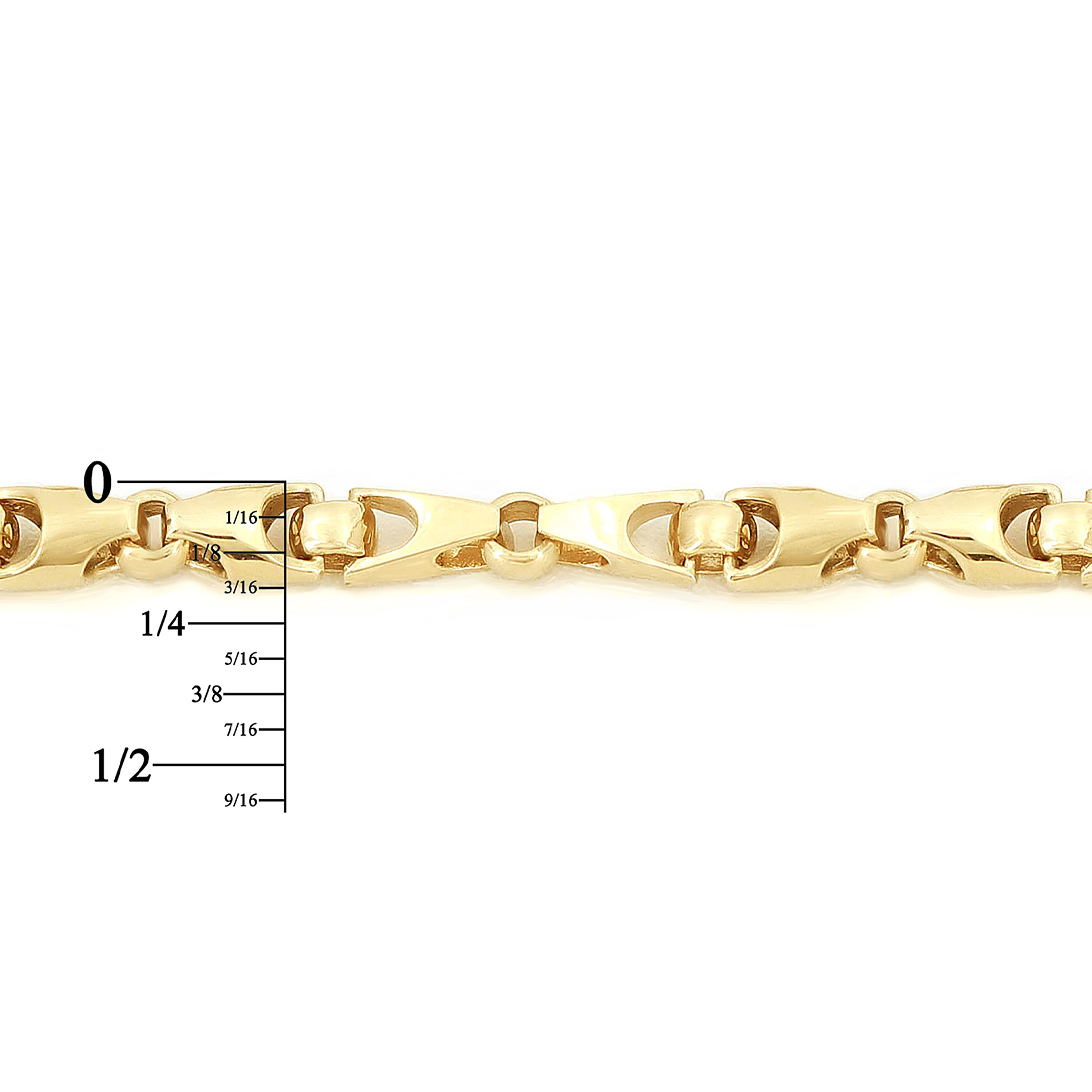 14k Yellow Gold Solid Handmade Fashion Link Bracelet 7" 6mm 19.8 grams - 7" 19.8 grams
