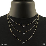 Italian 14k Two-Tone Solid Diamond Cut Raso Chain Necklace  16" 3.2 grams 1mm - 16" 3.2 grams