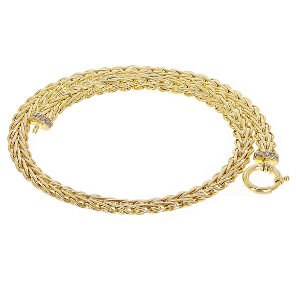 14k Yellow Gold Hollow Fancy Link Necklace 17