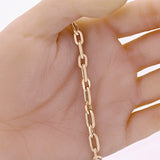 Italian 14k Yellow Gold Hollow Oval Paper Clip Link Bracelet 7.75" 6mm 5.2 grams