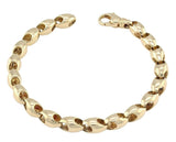 14k Yellow Gold Handmade Fashion Link Bracelet 8" 7mm 32.2 grams