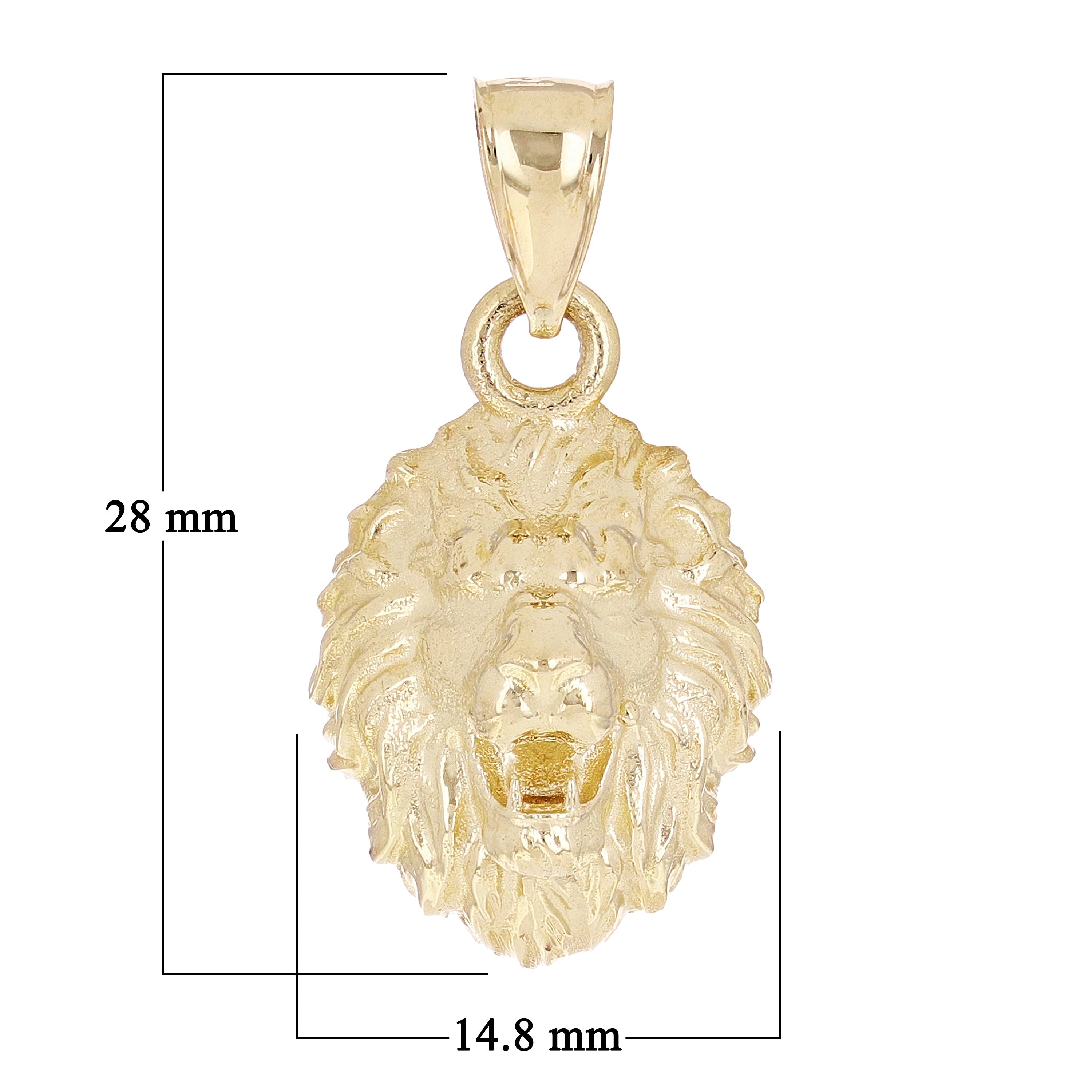 10k Yellow Gold 3D Lion Head Charm Pendant 1.1" 4.5 grams
