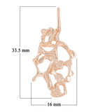 10k Rose Gold Free Form Nugget Charm Pendant 1.3" 4 grams - Rose