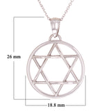 14k White Gold Star of David Necklace 18" 4.5 grams - White
