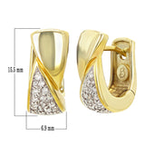 14k Yellow Gold 0.40cw Diamond Swirl Bypass Oblong Oval Chunky Hoop Earrings