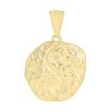 14k Yellow Gold Yin and Yang Charm Pendant 1.2" 7.1 grams