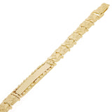 10k Yellow Gold Solid Chunky Nugget ID Bracelet 8" 9.8mm 22.7 grams