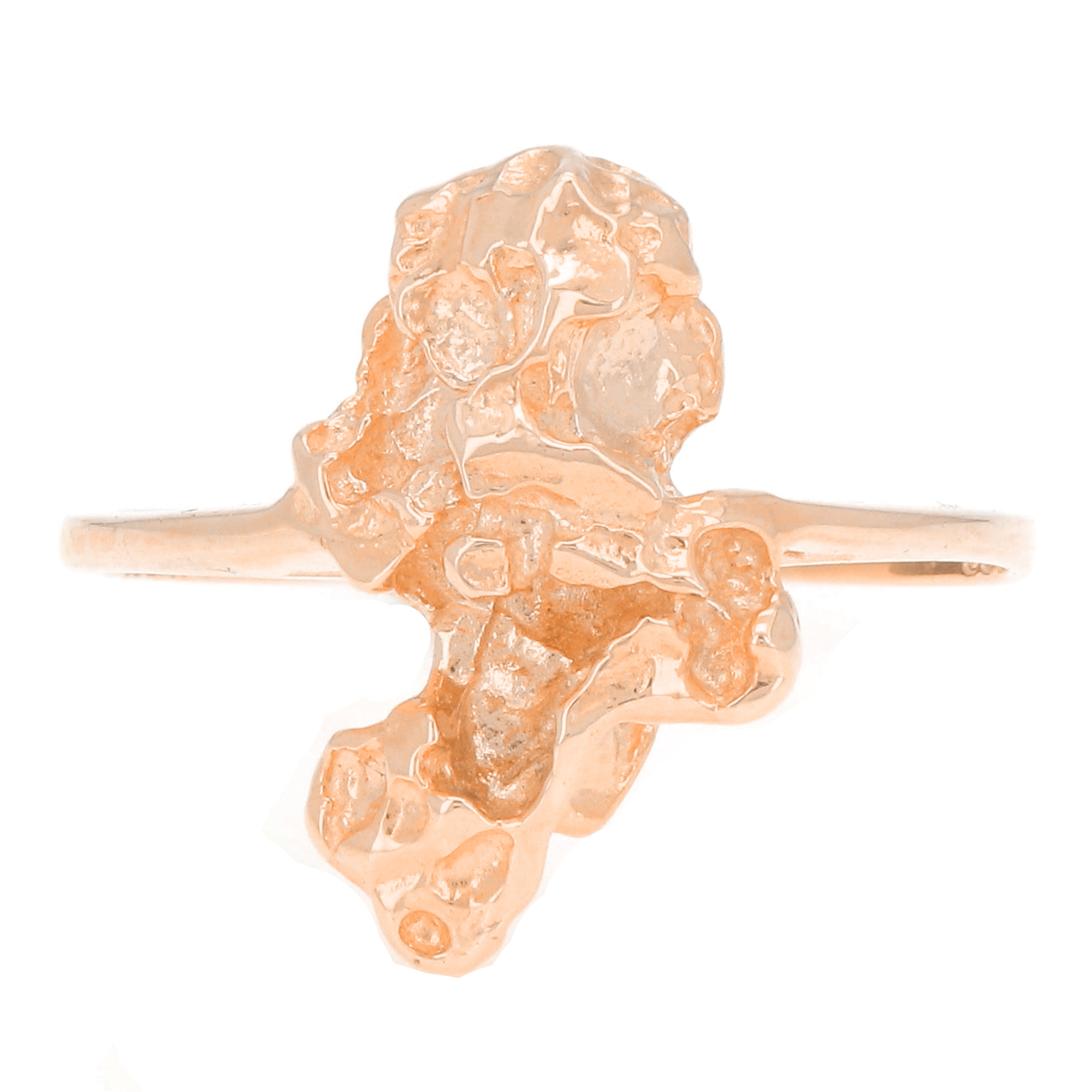 14k Rose Gold Free Form Nugget Ring Size 10 - Rose,Ring Size 10