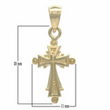 14k Yellow Gold Solid Small Religious Filigree Cross Charm Pendant 1.3 grams