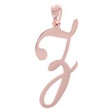 14k Rose Gold Initial Letter Z Alphabet Charm Pendant - Letter Z,Rose