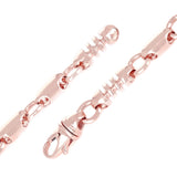 14k Rose Gold Handmade Fashion Link Bracelet 8" - Rose