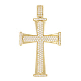 14k Yellow Gold 2.68ctw Diamond Big Cross Pendant 2.4" 20.7 grams