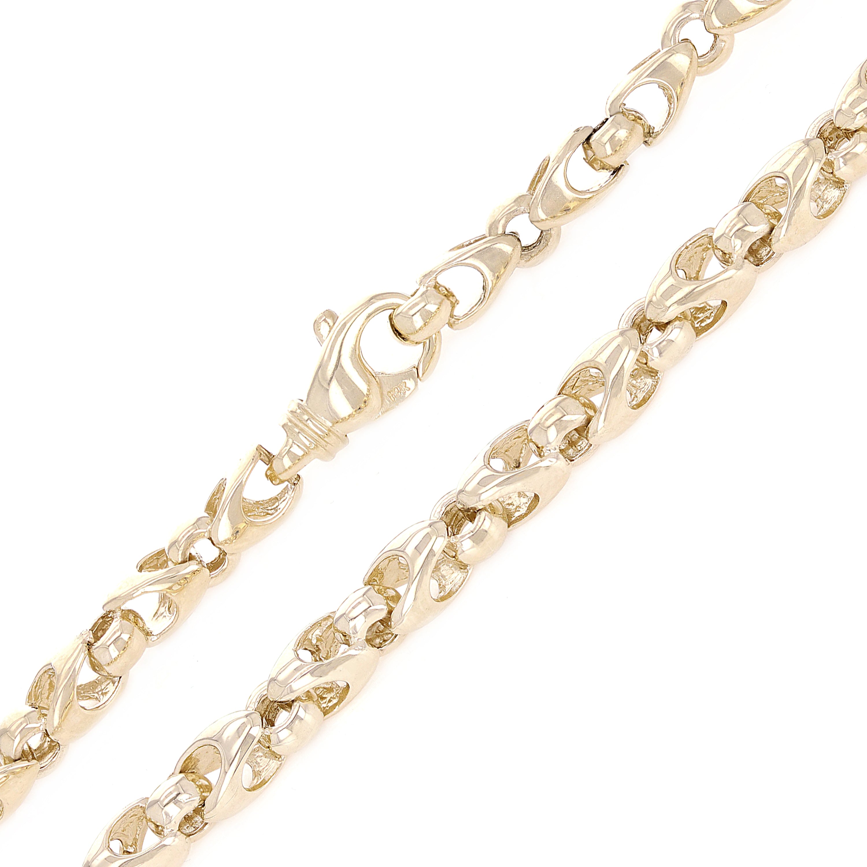 14k Yellow Gold Handmade Fashion Link Necklace 16" 6.56mm 46.4grams - Yellow,16"