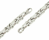 14k White Gold Solid Handmade Fashion Link Chain Necklace 24" 10.5mm 120 grams - White,24"