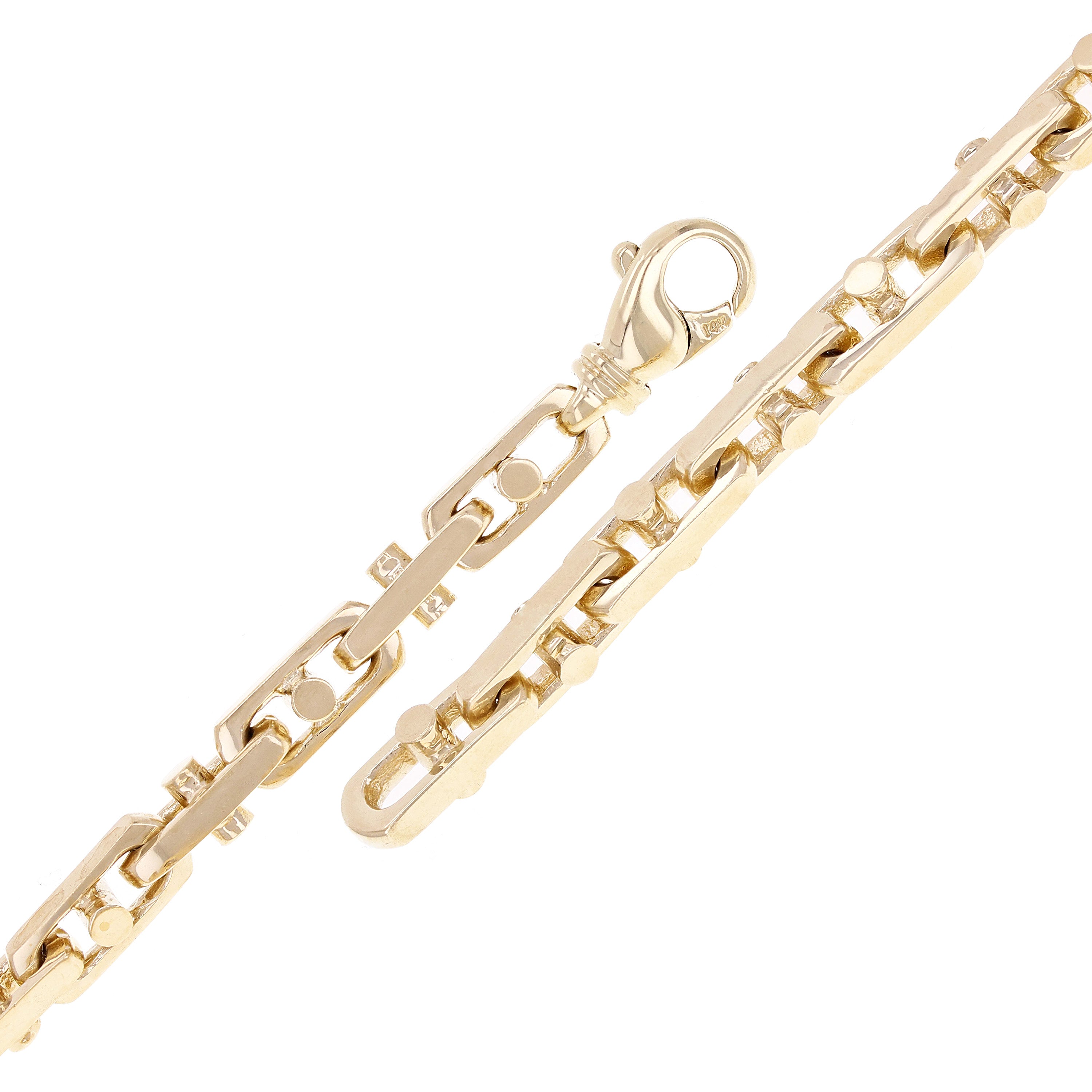 10k Yellow Gold Solid Handmade Fashion Link Bracelet 7"- 9" 6.3mm