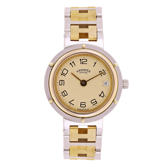 Hermes Ladies Clipper Two-Tone Quartz