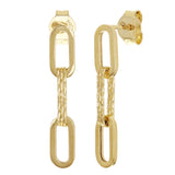 Italian 14k Yellow Gold Paper Clip Links Necklace, Bracelet & Earrings Set 10.5 grams
