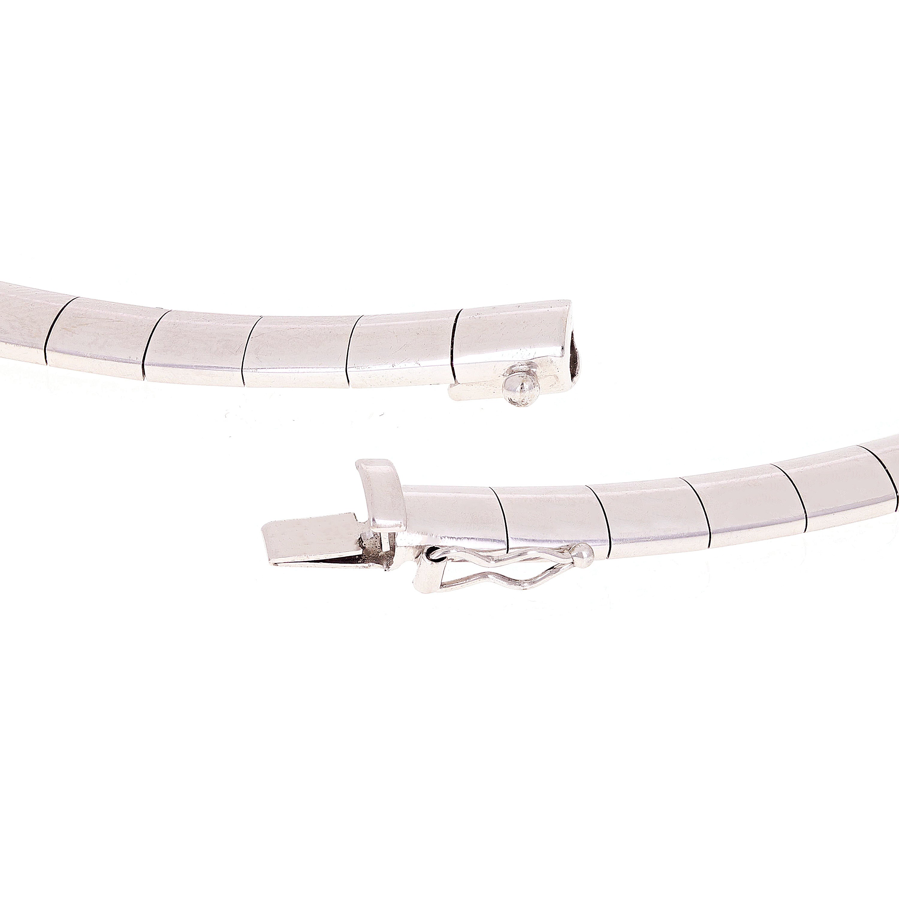 Women's Italian 14k White Gold Omega Necklace Choker 17.5" 5mm 37.1 grams - 37.1 grams