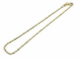 14k Italian Two Tone Gold Solid Chain Anklet Bracelet 8" 1.45mm 1.7 grams