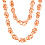 14k Rose Gold Handmade Fashion Link Necklace 24" 10.5mm 120 grams - Rose,20"