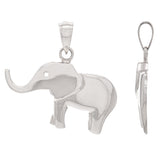 14k White Gold High Polish Good Luck Charm 3D Elephant Pendant 4.1 grams - White