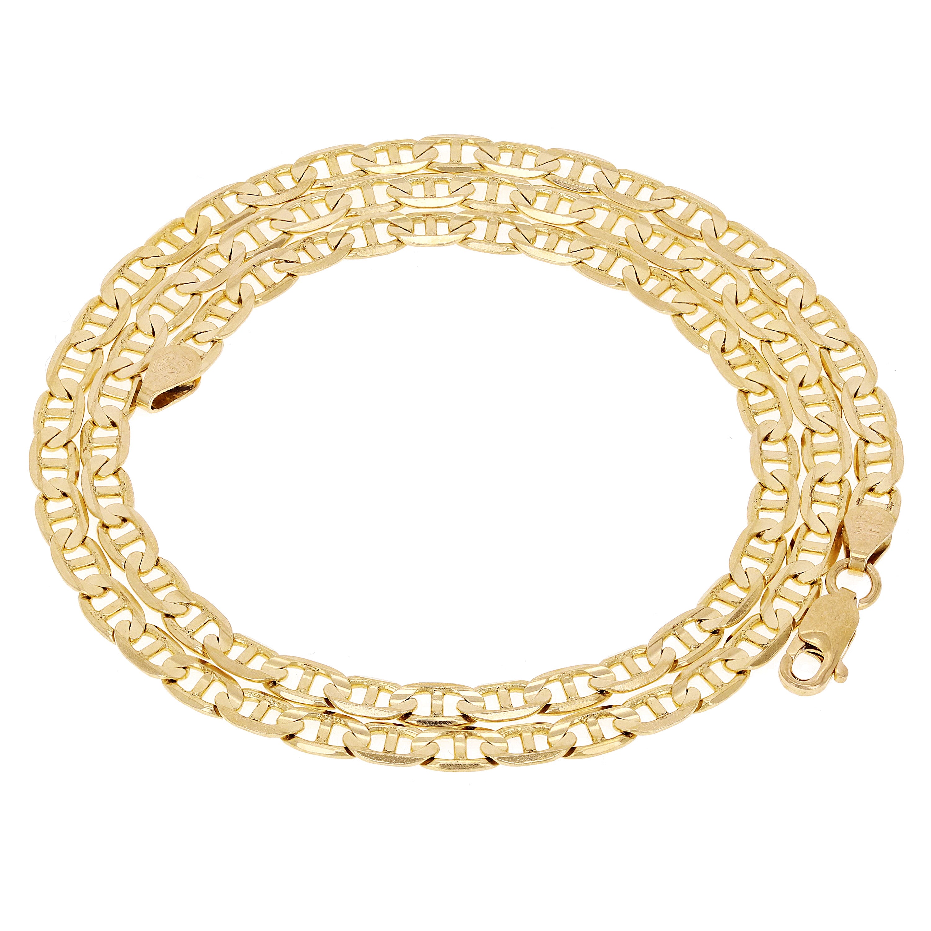 14k Yellow Gold Mariner Link Chain Necklace 18" 3.9mm 11.8 grams