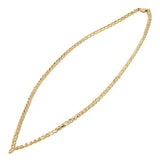 14k Yellow Gold Vintage V Shape Diamond Cut Leaf Necklace 17" 3.8mm 11.5 grams