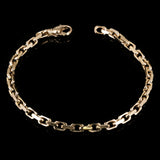 14k Yellow Gold Solid Handmade Fashion Link Chain Bracelet 7" 4.8mm 18.6 grams - 7"