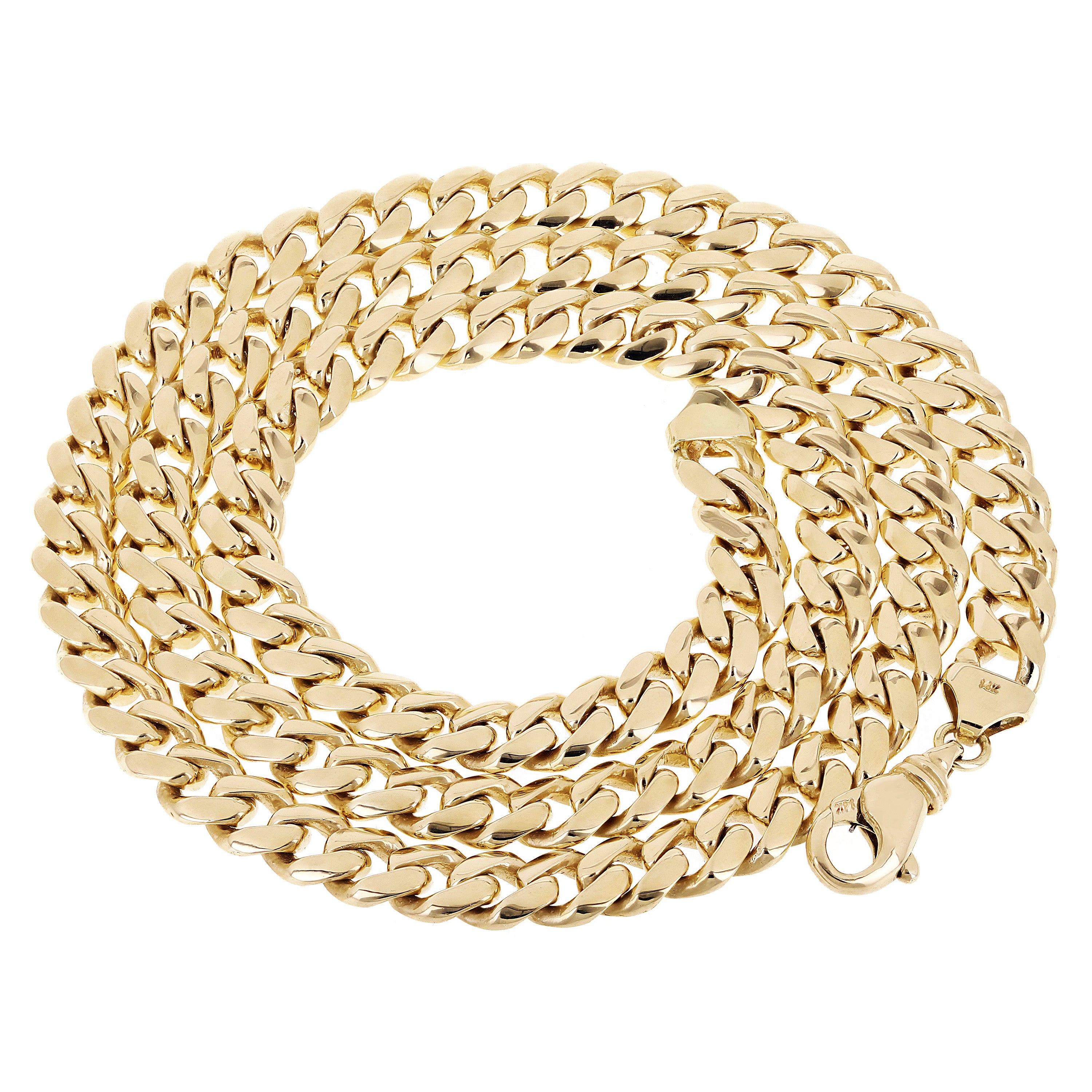 Men's 14k Yellow Gold Miami Cuban Link Necklace 20" 8mm 80.7 grams - 20" 80.7 grams