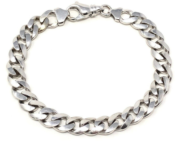 14k White Gold Miami Cuban Chain Bracelet 7.75