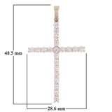 14k White Gold 1.76ctw Diamond Cross Pendant 1.9" 3.8 grams