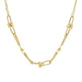 Italian 14k Yellow Gold U-Link Double Rolo Chain Necklace 18" 8.6 grams