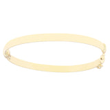 Italian 14k Yellow Gold Polished Rounded Hollow Bangle Bracelet 7" 5mm