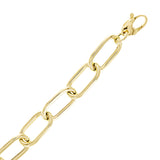 Italian 14k Yellow Gold Big Hollow Oval Paper Clip Link Bracelet 8" 11.6mm 11 grams