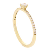 14k Yellow Gold 0.21ctw Diamond Petite Solitaire Promise Engagement Stacking Ring Size 6 - Yellow