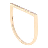 14k Yellow Gold 0.07ctw Natural Diamond Bar Ring Size 6 - Yellow