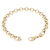 10k Yellow Gold Solid Handmade Rolo Bracelet Link Chain 8mm 7.5" 25.5 grams - 7.5"
