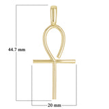 14k Yellow Gold ANKH Cross Religious Charm Pendant 1.8" 3.2 grams