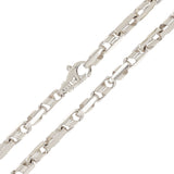 14k White Gold Handmade Fashion Link Necklace 18" 5mm 32 grams - White,18"