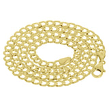 Italian 14k Yellow Gold Solid Curb Link Chain Necklace 4.6mm 18" 10 grams - 18" 9.9 grams