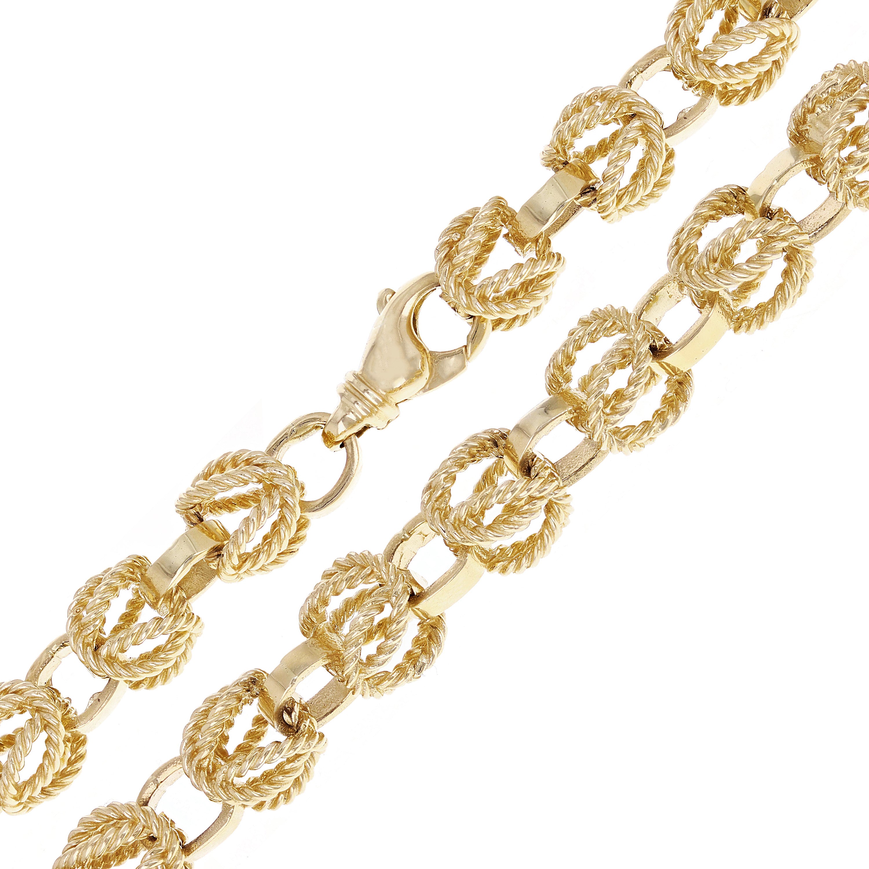 14k Yellow Gold Solid Turkish Style Chain Necklace 26" 9mm 138 grams - 26"