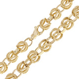 14k Yellow Gold Solid Turkish Style Chain Necklace 26" 9mm 138 grams - 26"