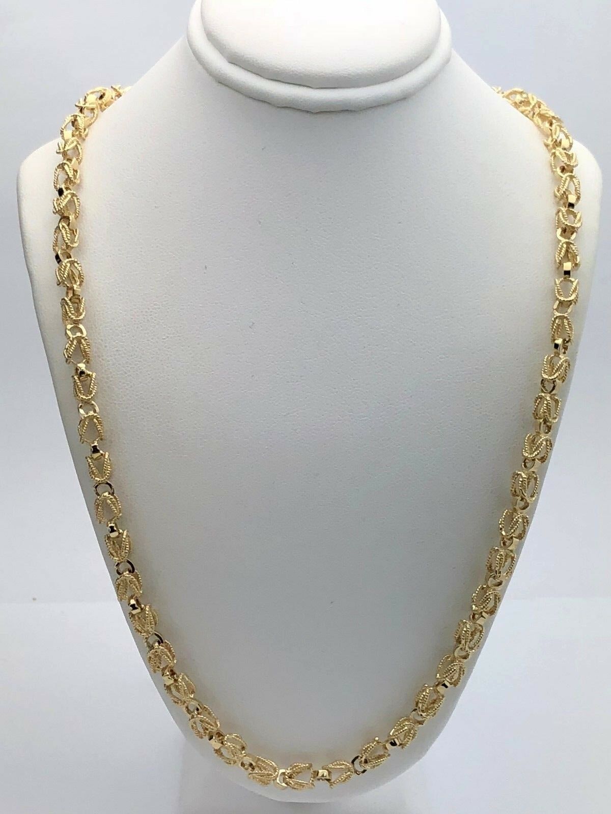 14k Yellow Gold Turkish Link Chain Necklace 25" 5mm 47 grams - Yellow,25"