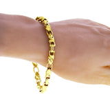 14k Yellow Gold Solid Handmade Fashion Link Bracelet 7.5" 6.5mm 31.4 grams - Yellow,0.75" 31.4 grams