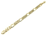 Men's 14k Yellow Gold Figaro Chain Bracelet 9" 11.8mm 56.7 grams