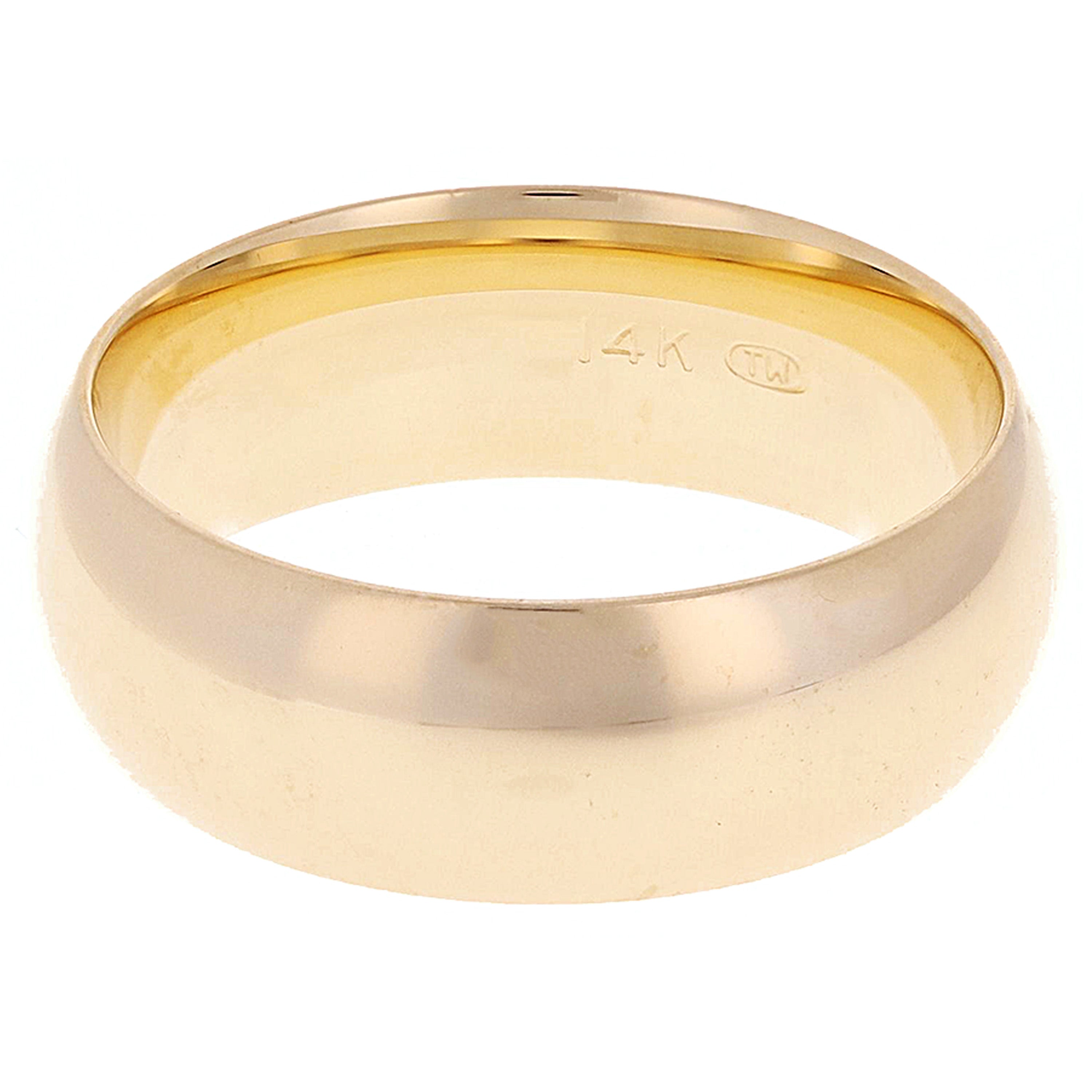 14k Yellow Gold Comfort Fit Plain Wedding Band Ring 7mm Size 13 - Yellow,7mm Ring Size 13