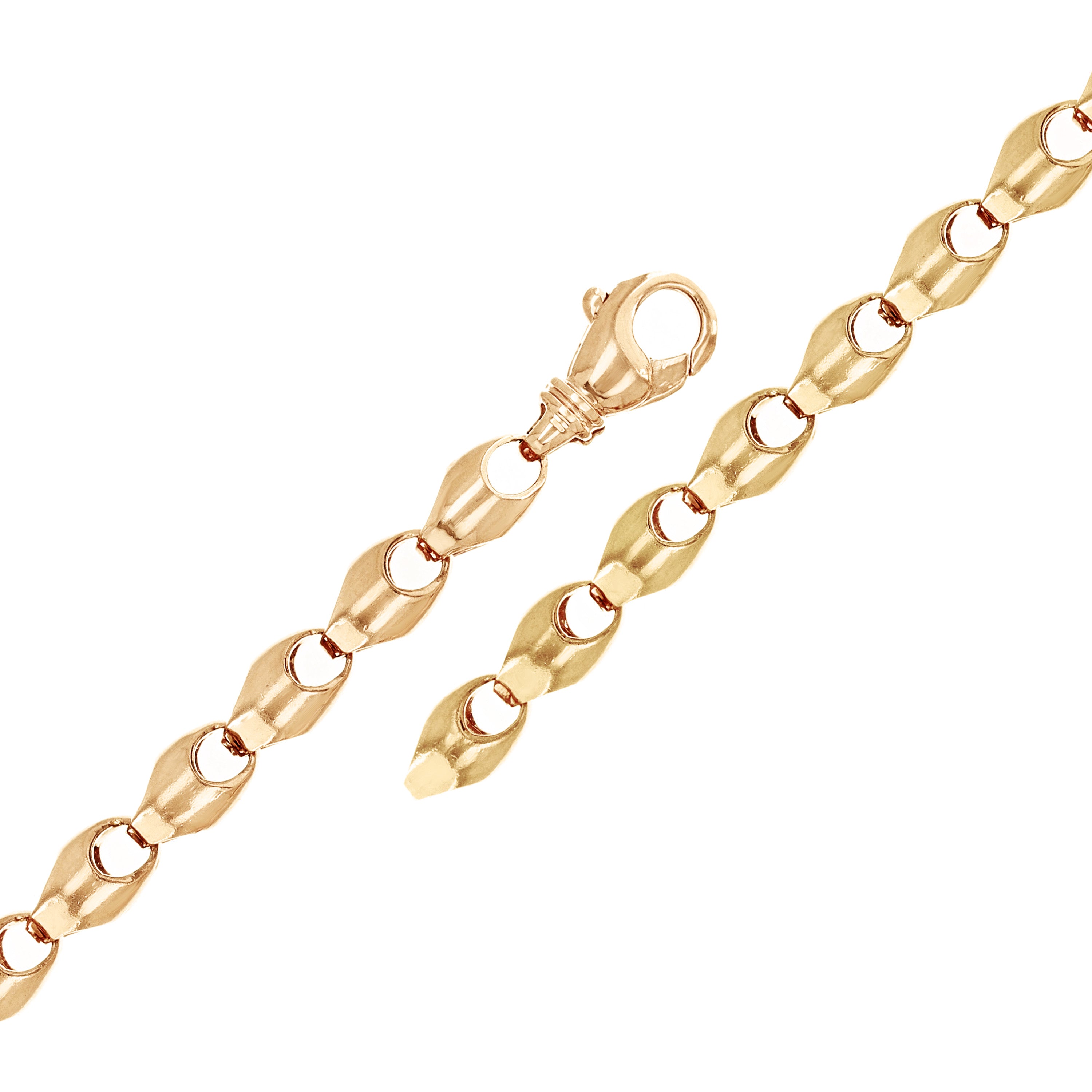 14k Yellow Gold Solid Handmade Fashion Link Bracelet 7" 5.3mm 12 grams - Yellow,7" 12 grams