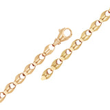 14k Yellow Gold Solid Handmade Fashion Link Bracelet 7" 5.3mm 12 grams - Yellow,7" 12 grams