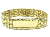 Men's 14k Yellow Gold Nugget ID Bracelet 8.25" 18.75mm 58.7 grams
