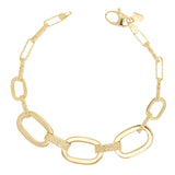 Italian 14k Yellow Gold Oval Links Necklace, Bracelet & Earrings Set 24.4 grams